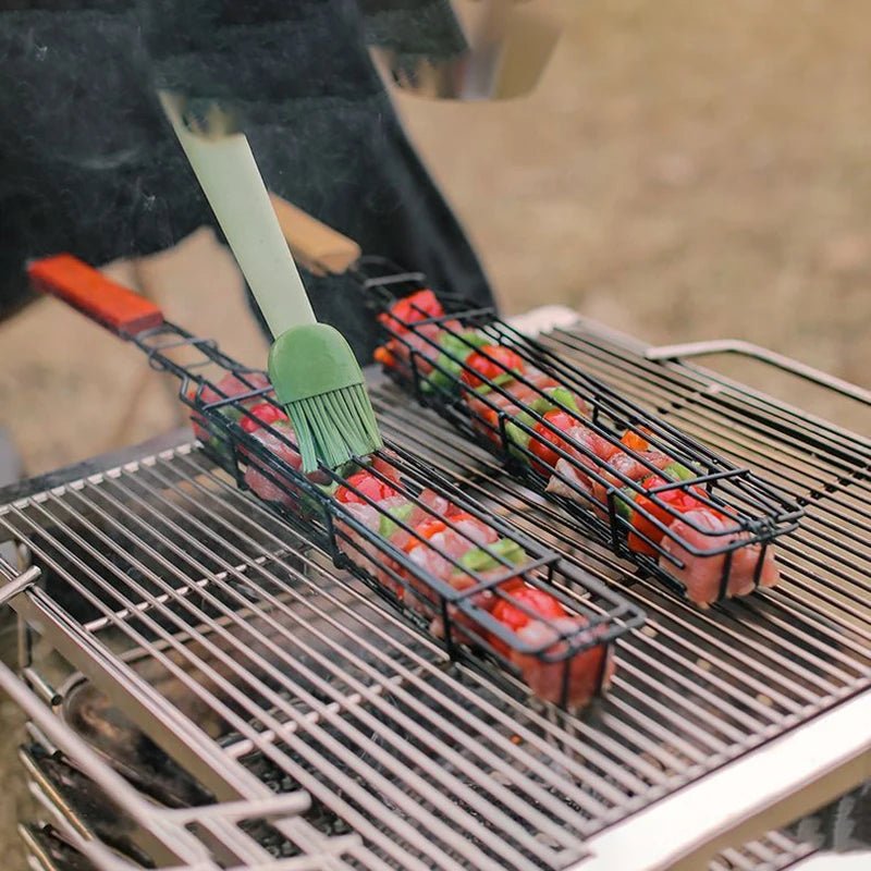 Filet de pique-nique pour viande et légumes, manche en bois extérieur - Tout pour le Camping